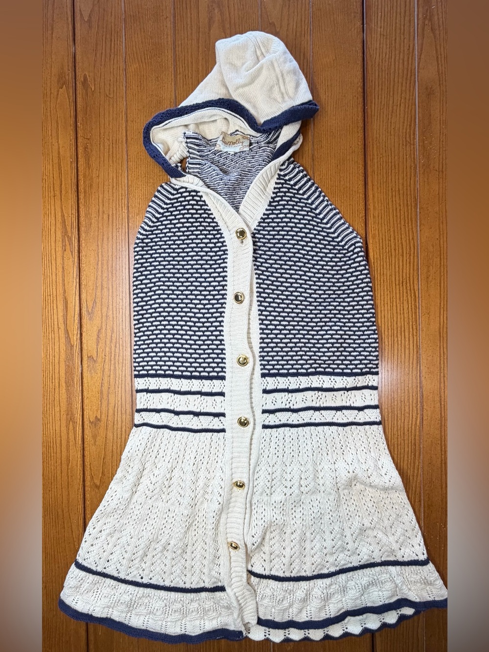 Lia Molly New Orleans Hooded Knit Sweater Dress – Size L ⚓✨
